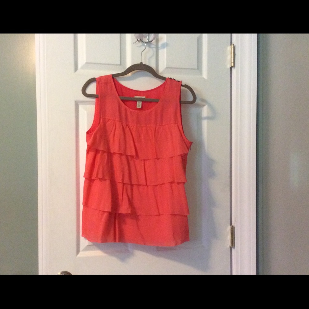 J. Crew silk ruffle tiered top